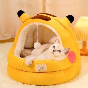 Cuccia per Gatti a Forma di Orsetto - Casa per Animali in Peluche Calda con Pallina Sospesa per Gatti e Cani Piccoli, Lavabile e Confortevole - Product Image 5