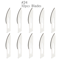 Non. 24 lames de couteau jetables stériles en acier inoxydable, couteau utilitaire, couteau de poche EDC