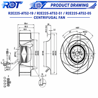 Ventilador Centrífugo Industrial de Bajo Consumo R2E225-AT51-05 105W 230V Original Alemania Equipo de Refrigeración para Automatización
