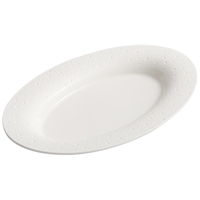 Assiette Ronde en Porcelaine Contemporaine de Luxe pour la Maison, Assiette à Poisson Perlée, Plat de Service Haut de Gamme, Sensation de Luxe