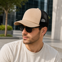 Topi Trucker Logo Kustom Berbahan Jaring Bernapas dengan Bagian Depan Busa, Dapat Disesuaikan dengan Kancing Snapback untuk Pemakaian Santai di Luar Ruangan