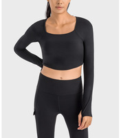 Snel drogende T-shirts groothandel hardloopkleding op maat gemaakte workout shirts gym fitness tops lange mouw yoga T-shirt sport crop top