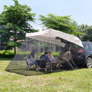 Toldo de Aluminio de Una Sola Capa para Automóvil, Protección Solar Portátil para Acampar al Aire Libre, Toldo Trasero con Mosquitera de Poliéster de 2 m - Product Image 4