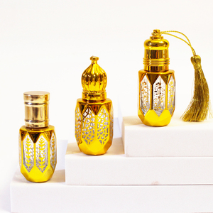 Mini <span class=keywords><strong>Bouteille</strong></span> 6ml Recyclable Vide en Verre Cristal pour Attar, Parfum Oud Arabe, Huiles Essentielles avec Applicateur à Bille - Product Image 5