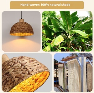 American casale tessuto a vento lampadario di bambù Cross-Border in <span class=keywords><strong>Rattan</strong></span> ciondolo per Hotel ristorante Bar Homestay medio appeso - Product Image 4