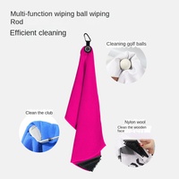 Serviette de golf pour adulte, pliable en trois, multifonctionnelle, séchage rapide, en microfibre tissée, motif écossais, couleur unie, ourlet brodé, texture gaufrée