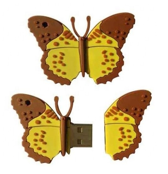 Butterfly Shape butterfly Usb Flash Drive/usb Key/pendrive Usb 3.0 8gb 16gb 32gb 64gb 128gb 256gb OEM Any Shape 3D PVD USB Drive