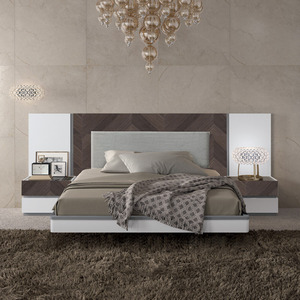 <span class=keywords><strong>Lit</strong></span> de rangement double en bois massif avec tables de chevet, tailles King et Queen, vente en gros d'usine - Product Image 2