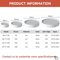 Plafonnier LED encastré en fer noir et blanc, 7W, 12W, 15W, 24W, pour bureau, hôtel, maison, villa, installation facile