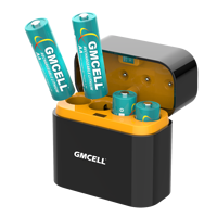 Cargador de Baterías de Litio AA GMCELL de 4 Ranuras y 5V, Caja Inteligente para Baterías AA Recargables