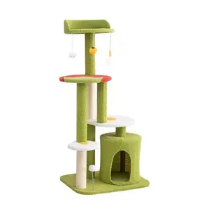 互动玩具绿色红色毛绒花猫爬架猫活动树剑麻