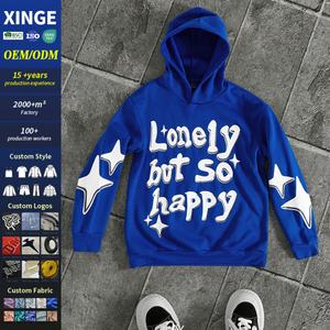 Sudadera con Capucha Y2K Personalizada con Logotipo Bordado en 3D para Hombre, Estilo Casual de Otoño, Hombros Caídos, Corte Cuadrado, con Estampado Gráfico - Product Image 1