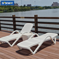 Chaise longue en plastique moderne pour terrasse extérieure, jardin, cour, terrasse-pour la plage, villa, hôtel, piscine, meubles à la mode