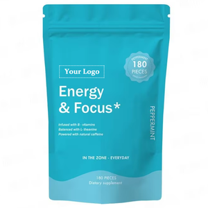 Compresse Rinfrescanti al Peppermint Energy Focus 80mg, Caffeina Naturale, Vitamine B, L-Teanina, 180 Compresse, Uso per Adulti, Esercizio e Studio - Product Image 6