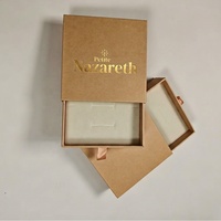 Boîte à tiroir rigide en kraft, petit format, logo personnalisé, emballage pour bijoux, 6*6*3cm, laminage mat, doublure en éponge, recyclable