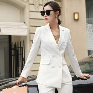 2023 trajes formales de negocios <span class=keywords><strong>para</strong></span> <span class=keywords><strong>mujer</strong></span>, conjunto de trajes de oficina de moda con doble botonadura de alta calidad <span class=keywords><strong>para</strong></span> <span class=keywords><strong>mujer</strong></span>, Blazer ajustado informal <span class=keywords><strong>para</strong></span> <span class=keywords><strong>mujer</strong></span> - Product Image 1