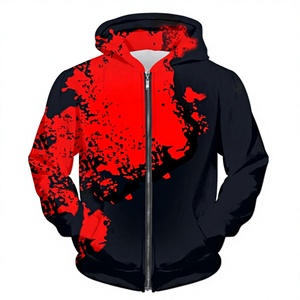 Sudadera con Capucha Personalizada 3D con Diseños Muy Populares, Sublimación Completa, Diseño a Cuadros Invernal, Cierre Frontal con Cremallera, 100% Poliéster, Felpa, Corte Holgado, Unisex, Corta - Product Image 3