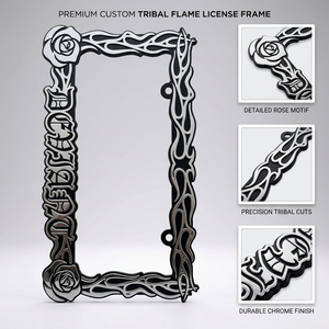Marco de Matrícula Universal para Automóvil de Lujo, de Plástico, con Logotipo Personalizado en 3D/Impresión Plateada, Tipo Colgante, 6x12 Pulgadas - Product Image 1