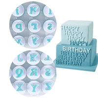 26PCS Großbuchstaben-Aus stecher mit verzieren dem Kunststoff-Alphabet-Fondant-Keks-Kolben form aus Kuchen werkzeugen und Zubehör