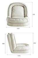 102893 Quanu, gran oferta, diseño moderno, respaldo plegable ovalado, relleno de esponja a prueba de humedad, sofá de tela para sala de estar