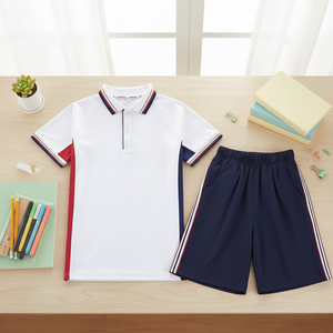Ensemble d'uniformes sportifs 521001M pour collégiens et lycéens, avec logo personnalisé, polo de performance et short marine pour garçons et filles, tenue d'équipe - Product Image 5