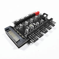 Divisor alimentado SATA de 10 puertos PWM Fan Hub para ventiladores de refrigeración de escritorio de 4 pines/3 pines con control de velocidad sincronizado