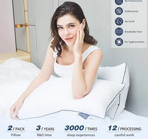 Oreiller de sommeil en polyester/coton blanc, garni de polyester, <span class=keywords><strong>pour</strong></span> le dos, vente en gros - Product Image 5