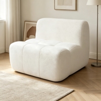 Canapé simple moderne, fauteuil de détente minimaliste rembourré, chaise longue en tissu doux pour salon, appartement, meubles de maison