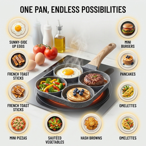 E--Top Venta al por mayor Sartén de granito y aluminio personalizada para freír huevos, sartén para cocina, sartén para tortillas, sartén para panqueques, sartén tipo padella, sartenes - Product Image 4