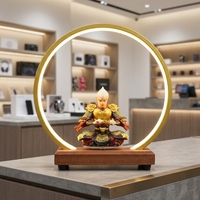 Présentoir rotatif moderne pour dégustation de vins avec éclairage LED, étagère en bois décorative, base de lampe de table illuminée, pour comptoir de bar et stand d'exposition