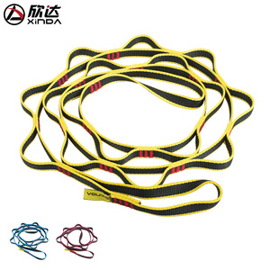 Cuerda de yoga Vouix de 180 cm, correa plana duradera de color amarillo para entrenamiento de flexibilidad - Product Image 2