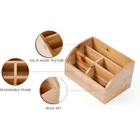 Boîte de rangement de bureau en bois classique, support pour télécommande, étagère, table basse de salon, organisateur de bureau portable