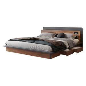 High Quality Double Queen Size Bed Storage Wooden Platform Bed Frame Headboard Upholstered Bed With Drawers