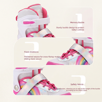 ZHOYA Patins à roulettes pour enfants les plus vendus à l'international, adaptés aux débutants, unisexe, ensemble complet, roues lumineuses à double rangée, en PU et maille