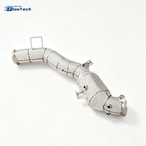 ท่อดาวน์ไปป์ FlowTech T304 สแตนเลสสตีลประสิทธิภาพสูง พร้อมแผ่นกันความร้อน สำหรับ Mercedes C43 C63 W206 M139 2.0T แบบยึดติดโดยตรง - Product Image 1