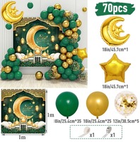 Ensemble de ballons en latex étoile et lune pour Ramadan, Noël, Thanksgiving – Décorations de fête jetables et épaisses – Fournitures festives