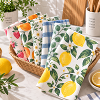 Essuie-tout en lin imprimé numérique personnalisé Hoshom, lavable, pour la cuisine, très absorbant, serviette de table en gros