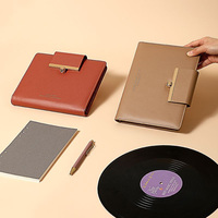 Carnet de notes professionnel en cuir PU A5 avec logo personnalisé (avec fermoir) perforé 3 trous |   Bloc-notes compatible OEM/ODM