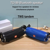 Altavoz Inalámbrico Original Loud TG-189 TG189, Altavoz Portátil de 7W*2, Mini Caja de Sonido, Compatible con TF, USB, AUX, FM, 2400 mAh