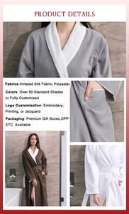 Fancy Hotel Hoge Kwaliteit Dubbellaags Badjas Zacht En Comfortabel Perzik Huid Custom Bad Gewaad Voor Man En Vrouw - Product Image 5