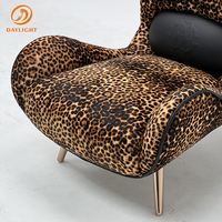 Fauteuil simple capitonné moderne et confortable, imprimé léopard, sur mesure pour salon – Ensemble de chaises de loisirs pour mobilier de salon