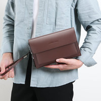 Tas Tangan Pria dengan Kunci Sandi Anti Maling, Tas Bisnis Fashion Pria, Tas Kulit PU Kasual Kapasitas Besar, Dompet Panjang