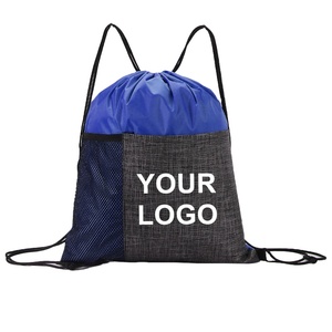 Custom Logo Drawstring <b>Bag</b> Eco-Friendly Waterproof Polyester Drawstring Backpack Promotional Gifts Fitness Drawstring Backpack - Product Image 1