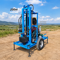 Foreuse de puits d'eau 200m 25HP Diesel meilleure vente Plate-forme portable de forage de puits d'eau alimentation en eau rurale