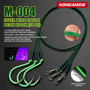 OEM 3PCS Hameçons circulaires lumineux avec montages à fil de guidage, hameçons offset 7/0 8/0 pour la pêche <span class=keywords><strong>au</strong></span> poisson-chat, <span class=keywords><strong>au</strong></span> bar et en eau douce - Product Image 1