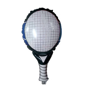 Ballons ronds en aluminium vert en forme de raquette de tennis, ballons sportifs promotionnels imprimables avec logo et texte, décoration suspendue pour événements - Product Image 3