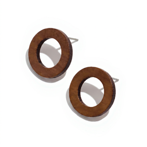 Supports de bagues géométriques en bois de forme ronde, composants de bijoux, fournitures d'artisanat - Product Image 1