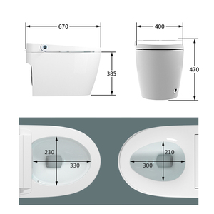 Fournisseur chinois de sanitaires : <span class=keywords><strong>WC</strong></span> intelligent en céramique à cuvette allongée, avec bidet intégré et nettoyage facile - Product Image 2