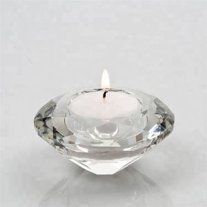 Hot Sale K9 High Quality Crystal Diamond Shape <strong>Tealight</strong> Candle <strong>Holder</strong> for Home and Wedding Decoration Gift Set - Product Image 4