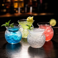 Verre à vin sans pied en borosilicate transparent, créatif et unique, 5oz 7oz, pour boissons, jus, café, latte, Americano glacé, idéal pour les bars